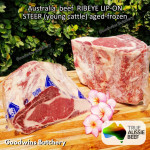 Beef Ribeye lip-on Australia STEER (young cattle) aged-frozen Kilcoy 640 Diamond STEAK CUTS (price/kg) Scotch-Fillet Cuberoll